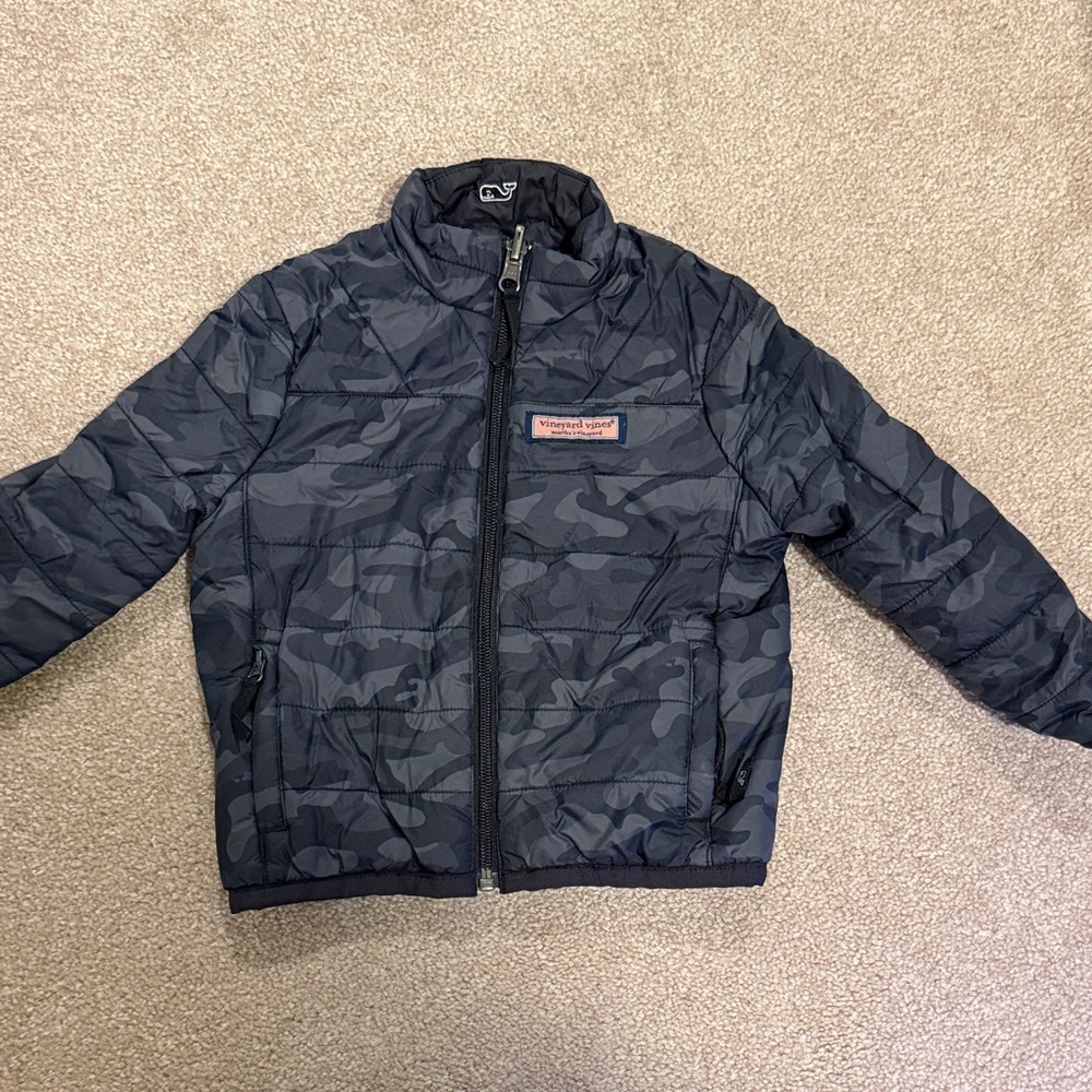 Vineyard Vines Boys' Navy Camo Puffer Jacket